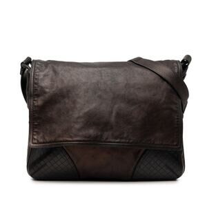 Bottega Veneta Intrecciato Shoulder Bag Black